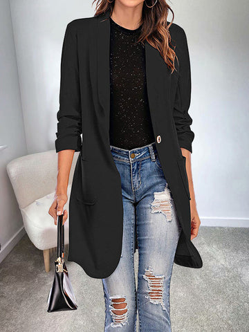 Airchics blazer mi-longue manches longues chic femme veste